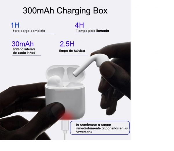 Audífonos Bluetooth Inpods I12 Tws AirPods Earbuds Touch - Imagen 6